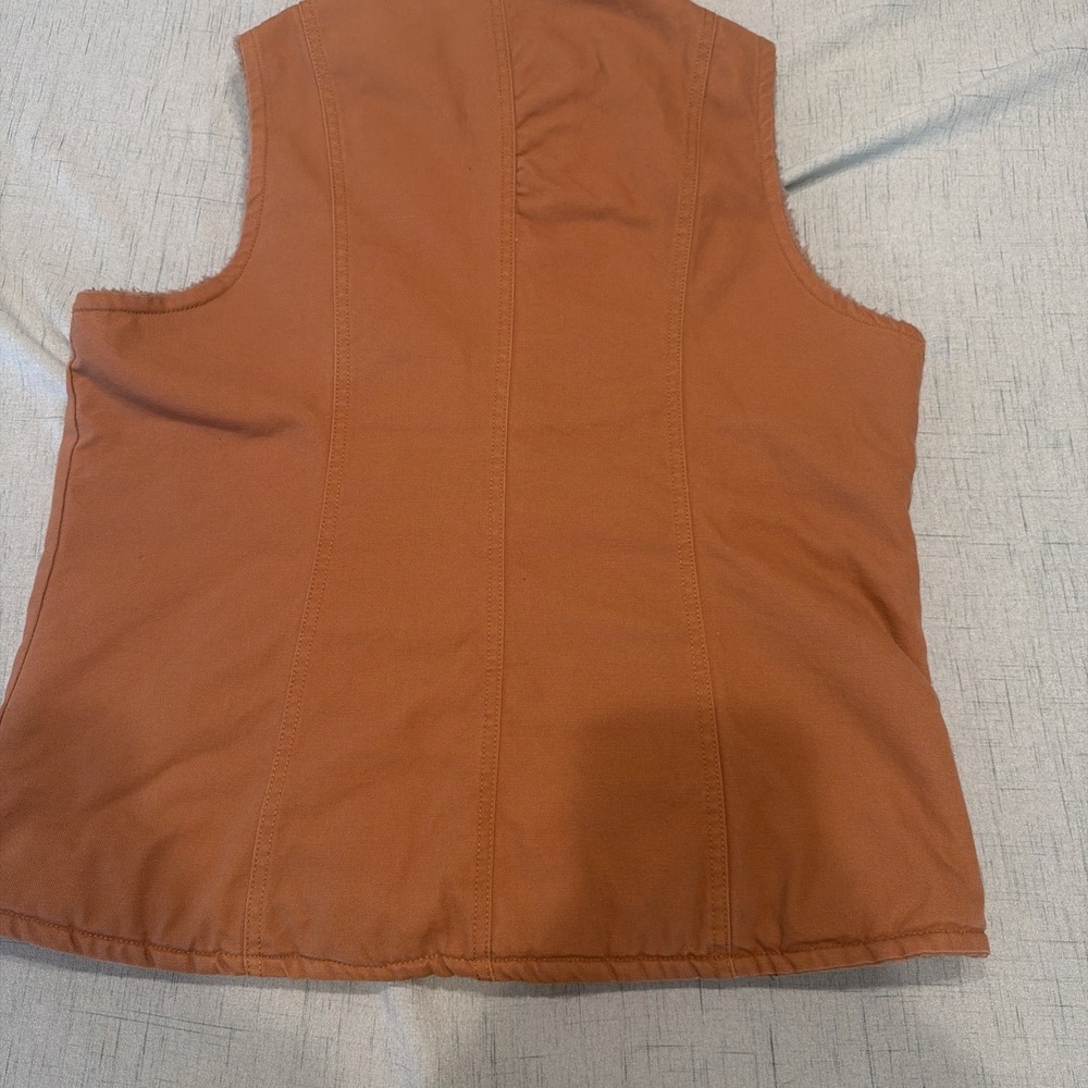 Berne Workwear Canvas Vest Brown Sherpa Lined Work Vest Size M 00053 - Picture 6 of 10